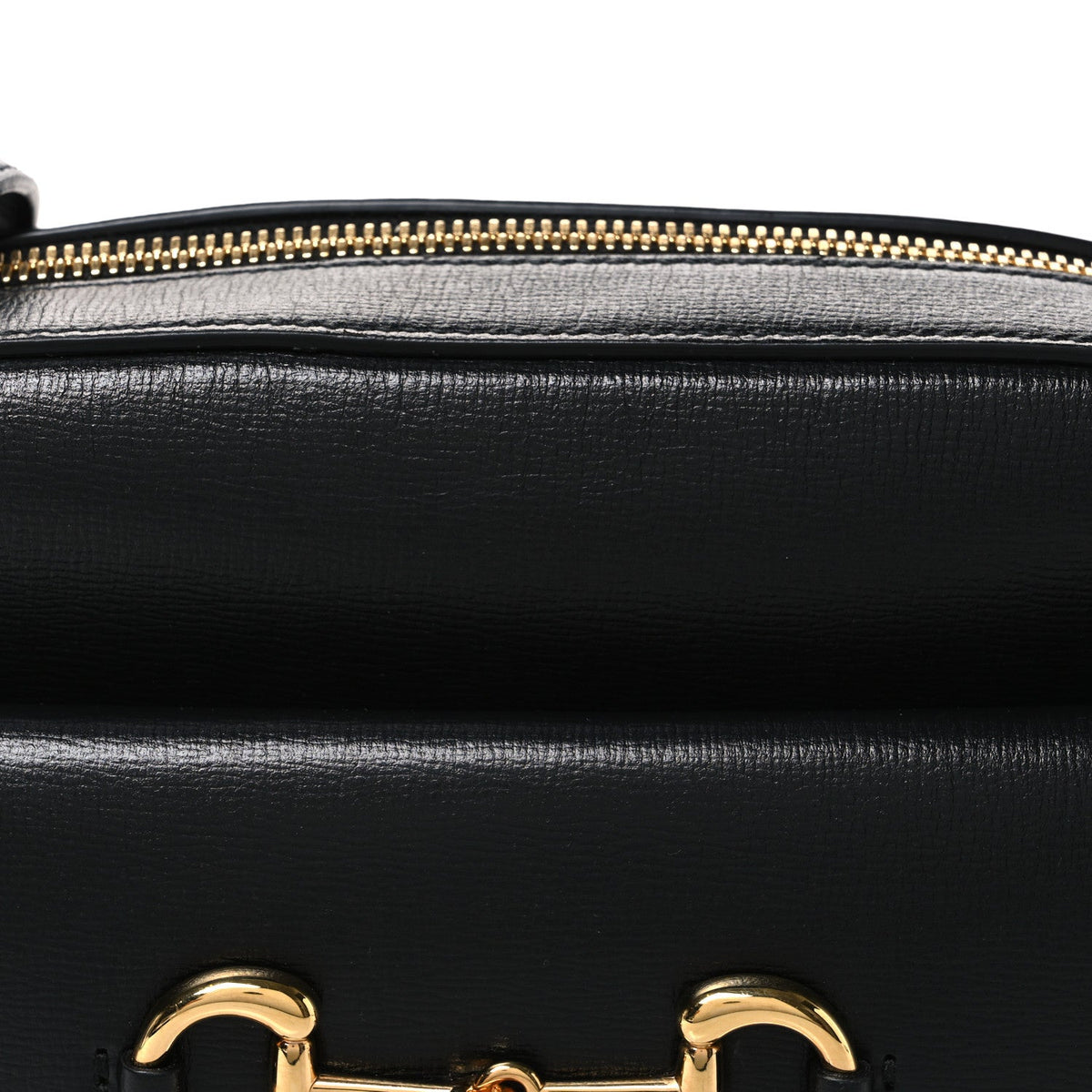 Textured Calfskin Small Horsebit 1955 Shoulder Bag Black Black