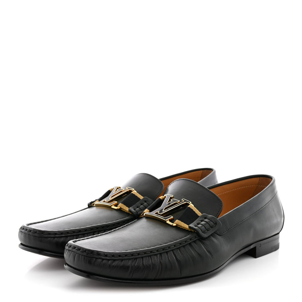 Calfskin Mens Montaigne Loafers 10 Black
