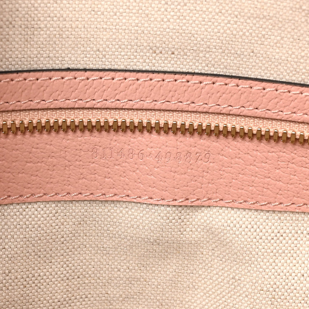 GG Supreme Monogram Textured Dollar Calfskin Web Medium Savoy Duffle Bag Rose Pink