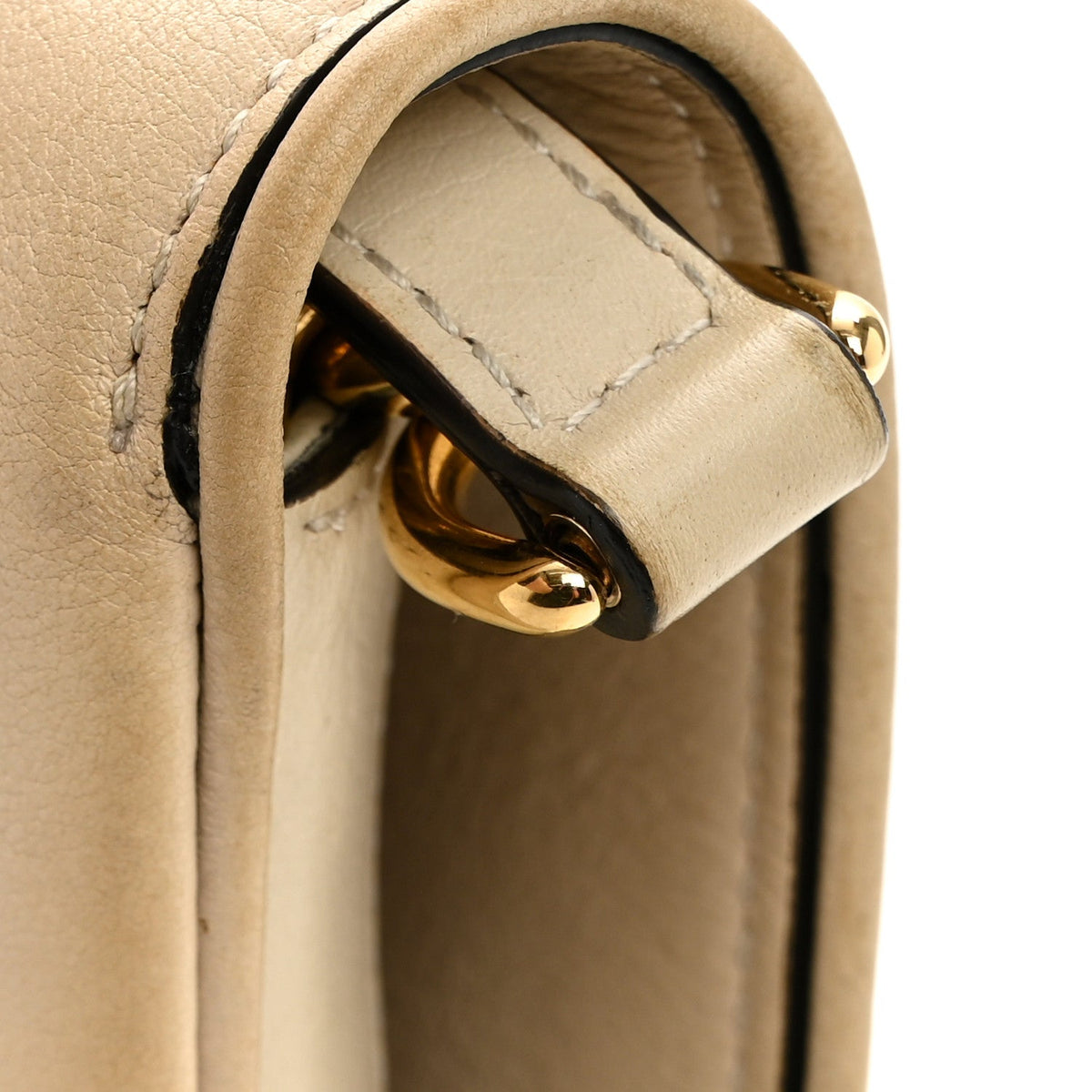 Roxy Calfskin Blondie Chain Shoulder Flap Bag Mystic White