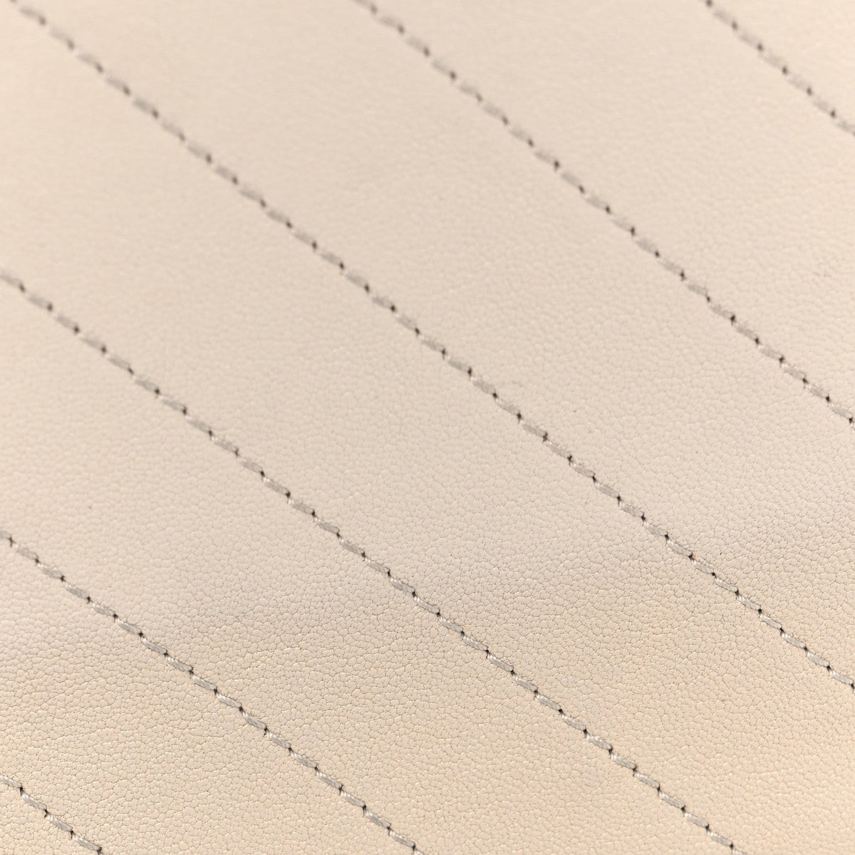 Sakai Be Green Calfskin Diagonal Stitched Blondie Top Handle Bag Mystic White