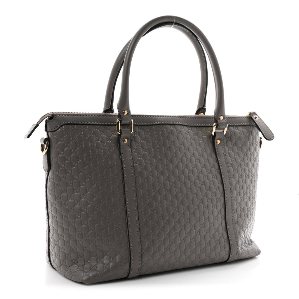 Soft Microguccissima Small Zippered Satchel Loess
