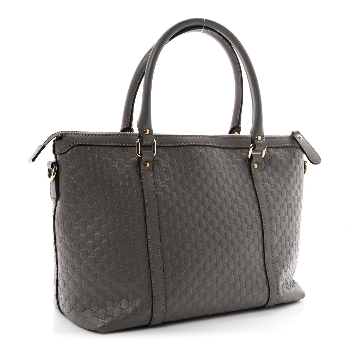 Soft Microguccissima Small Zippered Satchel Loess