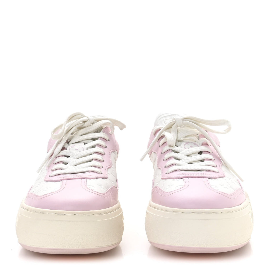 Calfskin Monogram LV Groovy Platform Sneakers 38 Pink