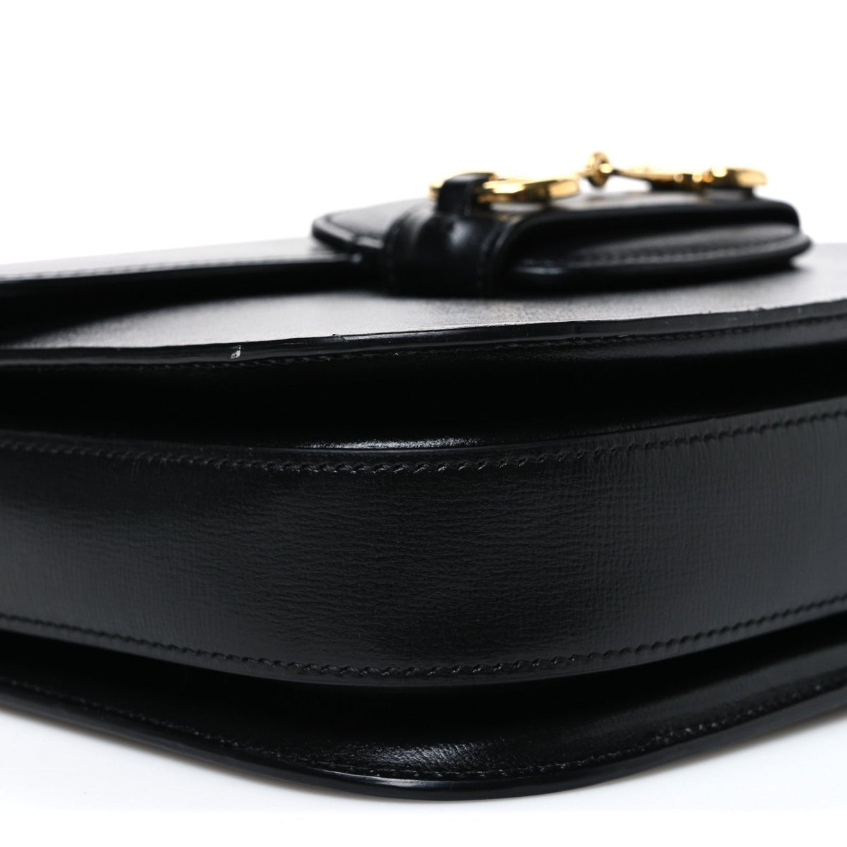 Azalea Calfskin Horsebit 1955 Shoulder Bag Black Black