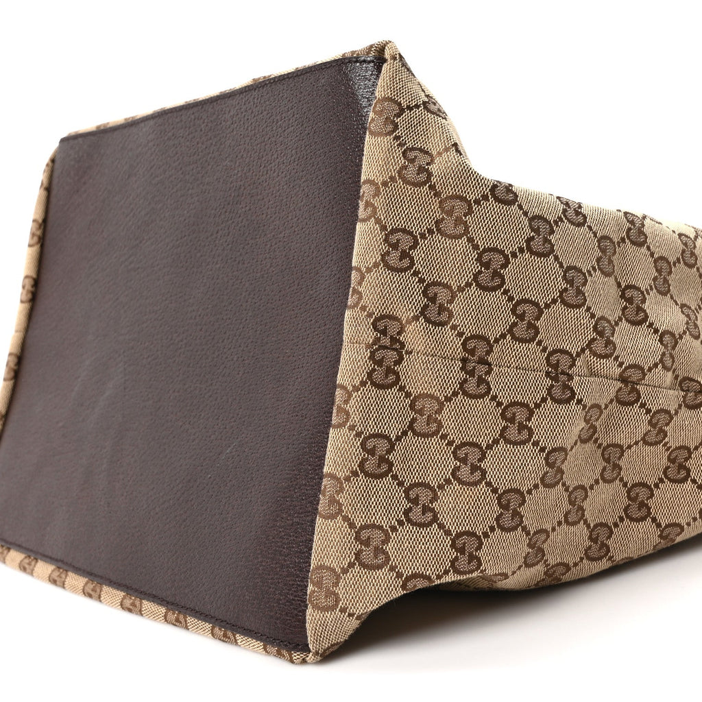 Monogram Large Web Handle Bucket Tote Dark Brown