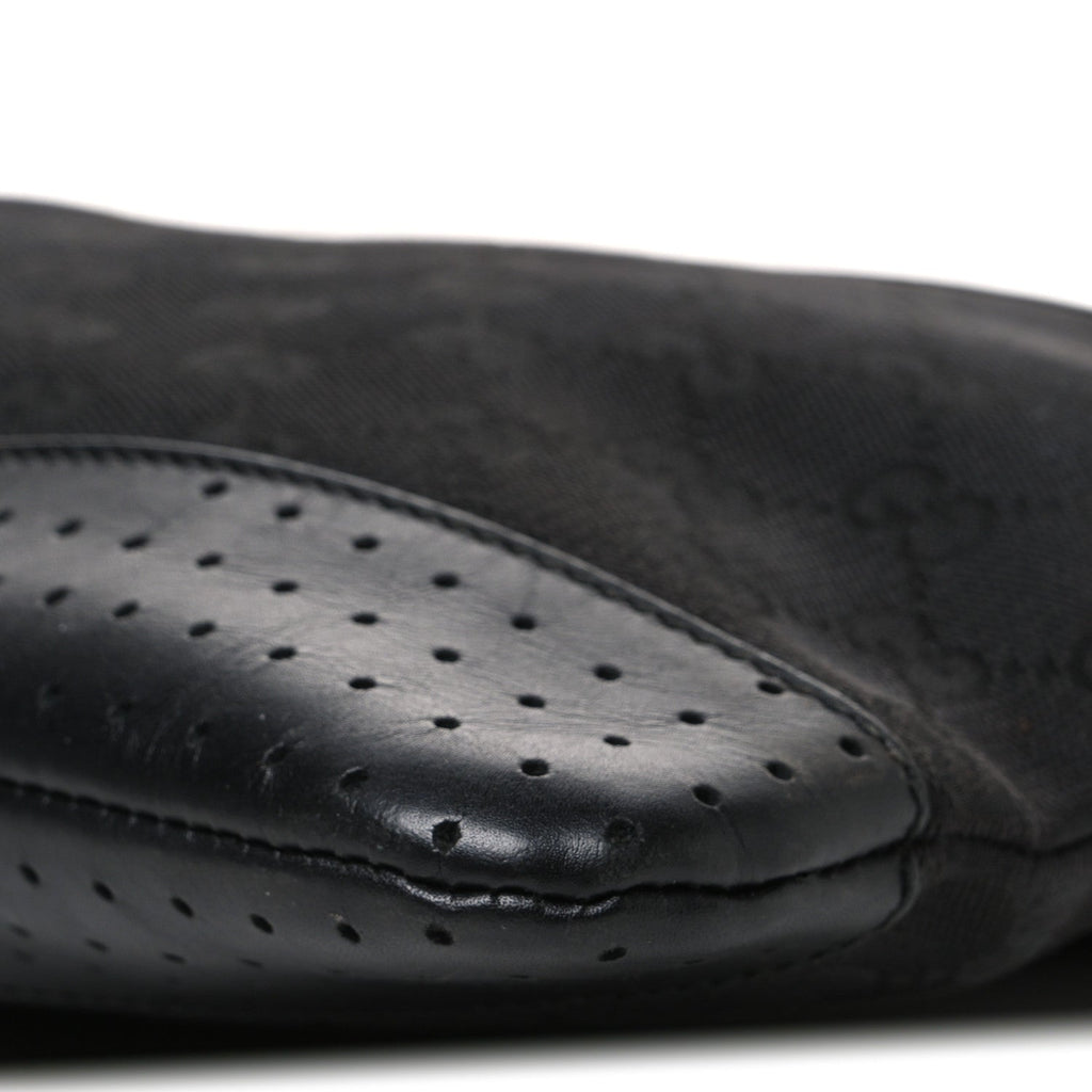 Monogram Calfskin Perforated Medium Flat Messenger Bag Black