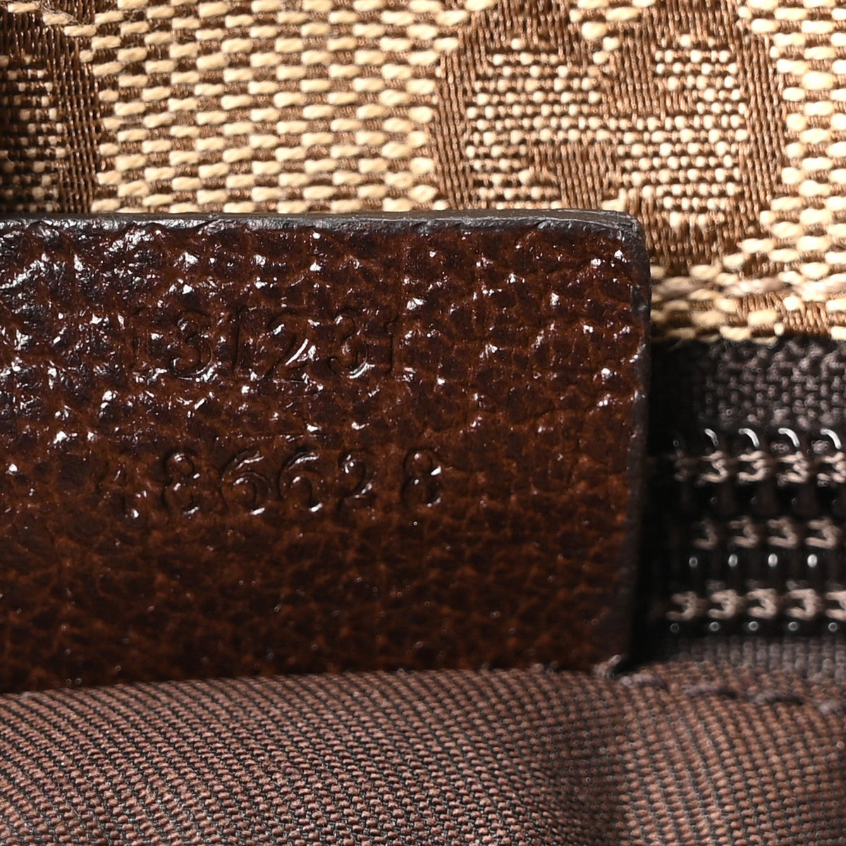 Monogram Large Web Handle Bucket Tote Dark Brown