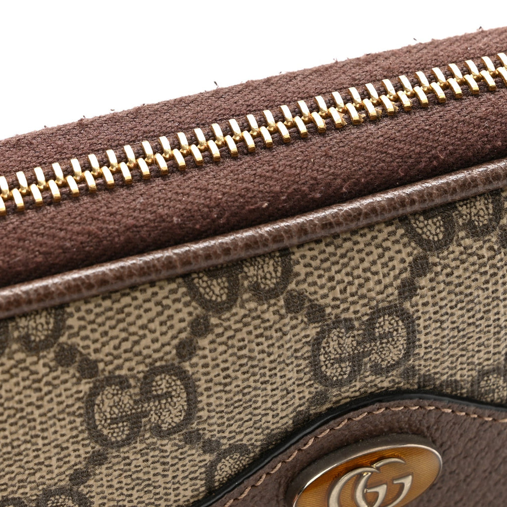 GG Supreme Monogram Ophidia Belted iPhone Case 85 34 Dark Brown