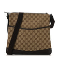 Monogram Calfskin Perforated Medium Flat Messenger Bag Dark Brown