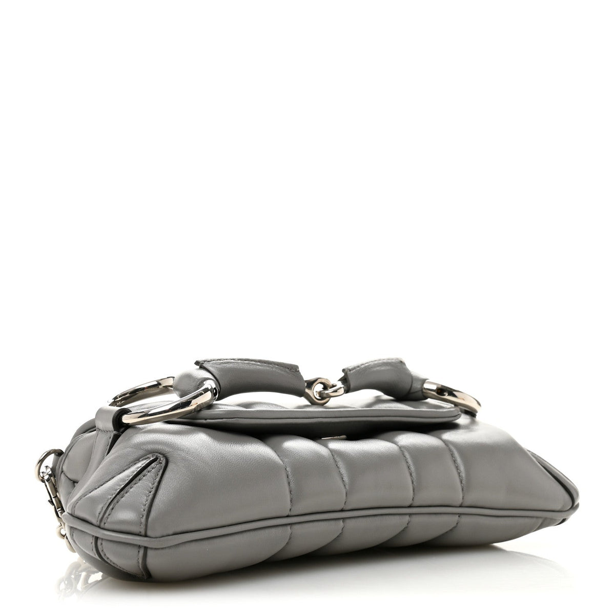 Nappa Vertical Matelasse Small Maxi Horsebit Chain Shoulder Bag Gray