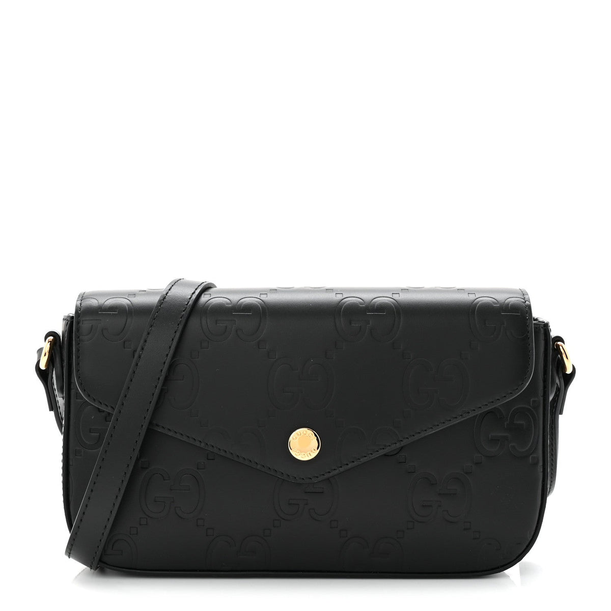 Gilbert Calfskin GG Super Mini Shoulder Bag Black