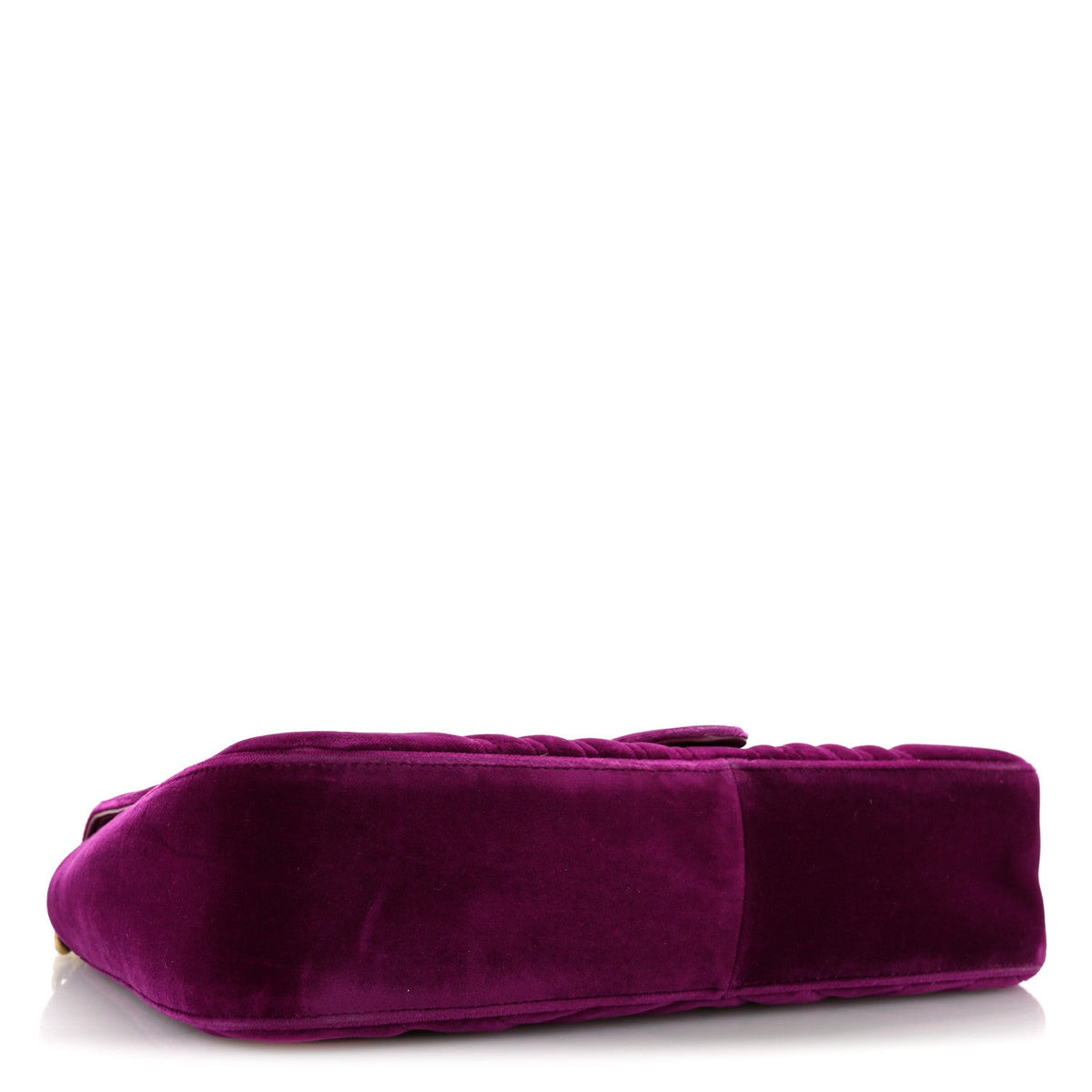 Velvet Matelasse Medium GG Marmont Shoulder Bag Fuchsia Violet Cyclamen