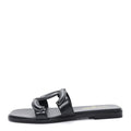 Lambskin CC Cut Out Mules Sandals 39 Black