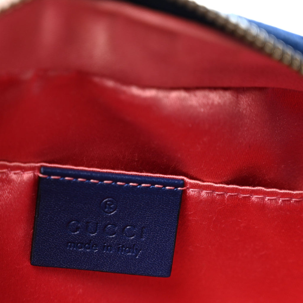 Velvet Matelasse Small GG Marmont Chain Shoulder Bag Cobalt