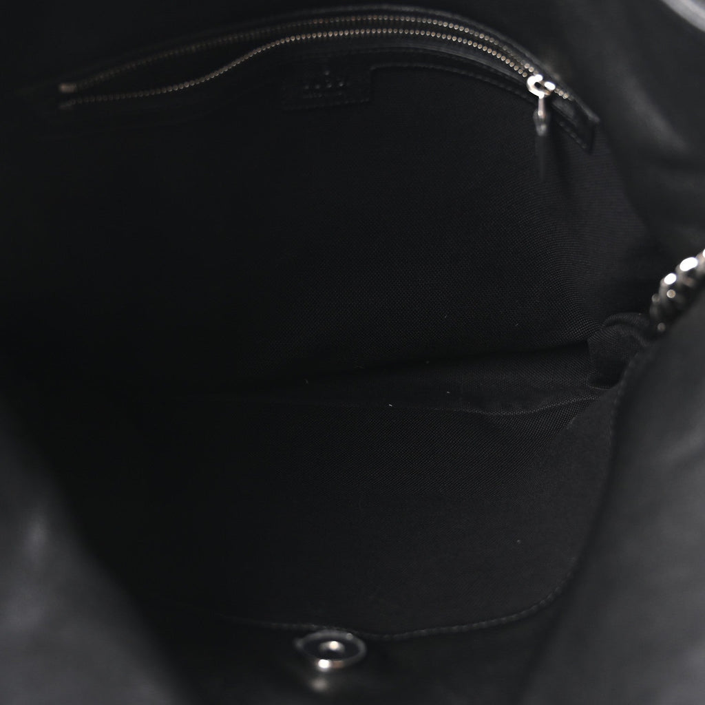Sakai Be Green Calfskin Diagonal Stitched Medium Blondie Tote Black