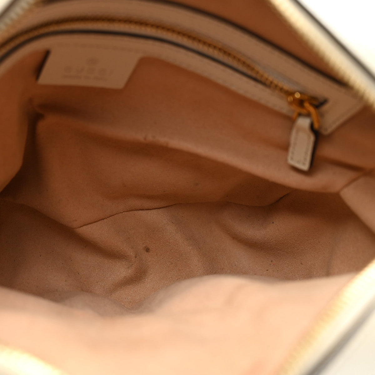 GG Supreme Monogram Small Horsebit 1955 Shoulder Bag Beige Mystic White