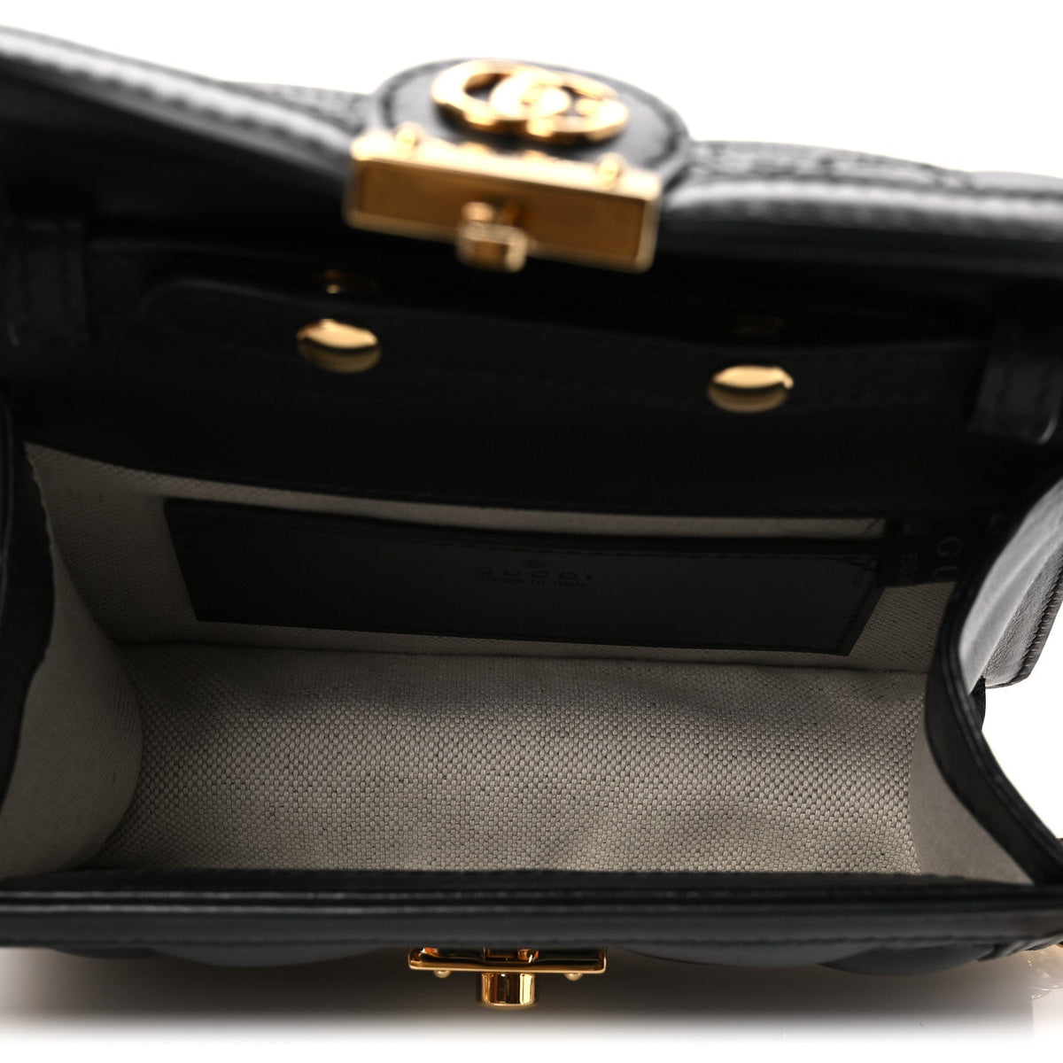 Calfskin GG Matelasse Mini Top Handle Shoulder Bag Black