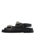 Grained Calfskin Velcro Dad Sandals 39.5 Black
