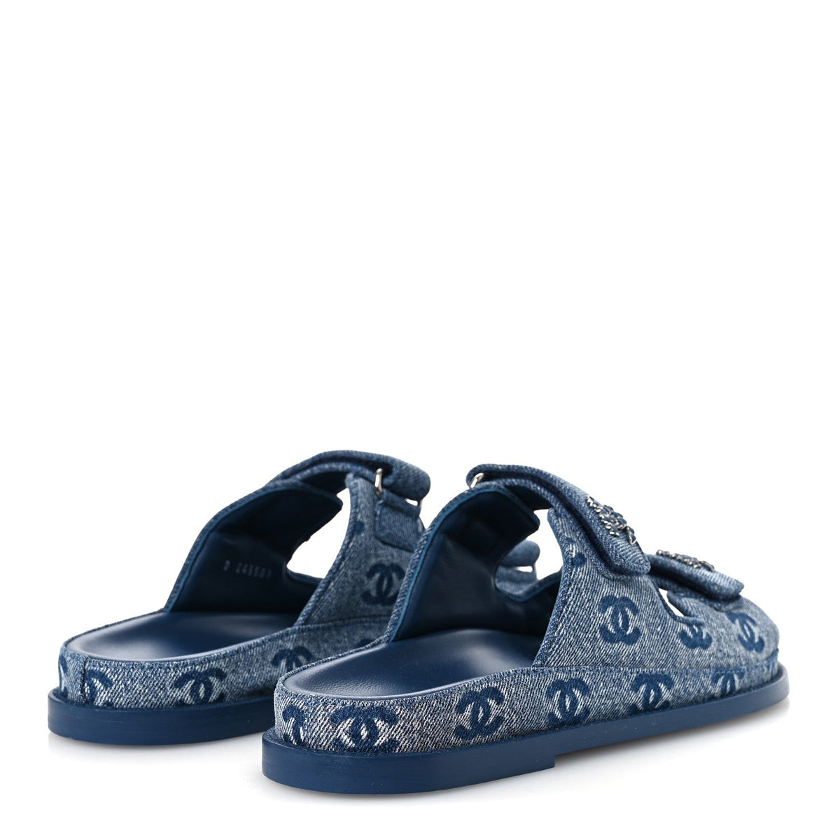 Denim CC Velcro Dad Chain CC Slide Sandals 39 Blue
