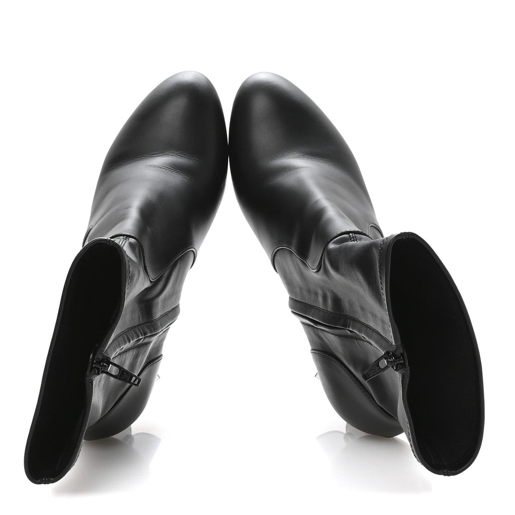 Calfskin Uniformes Silhouette Ankle Boots 39 Black