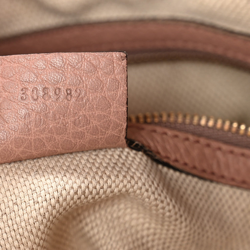 Pebbled Calfskin Medium Soho Chain Shoulder Bag Antique Rose