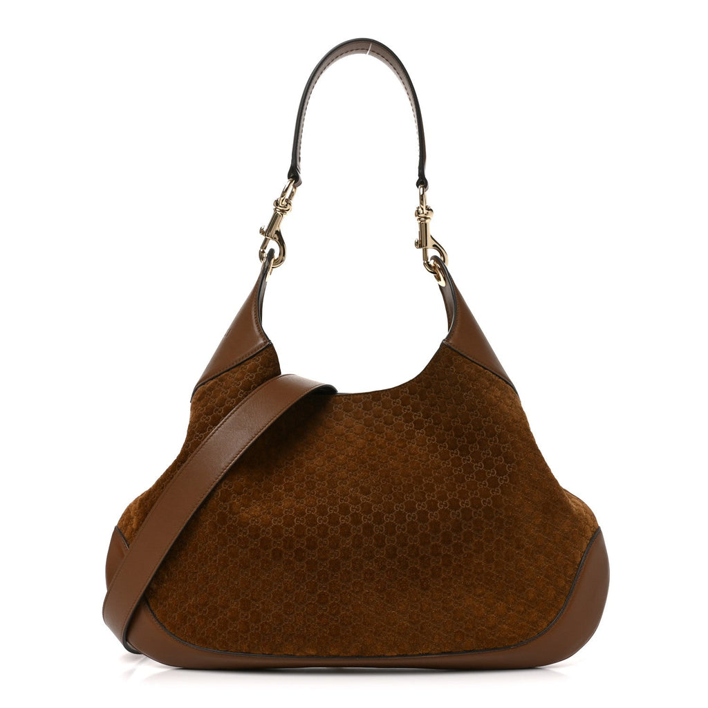 GG Suede B Medium Shoulder Bag Brown