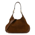 GG Suede B Medium Shoulder Bag Brown
