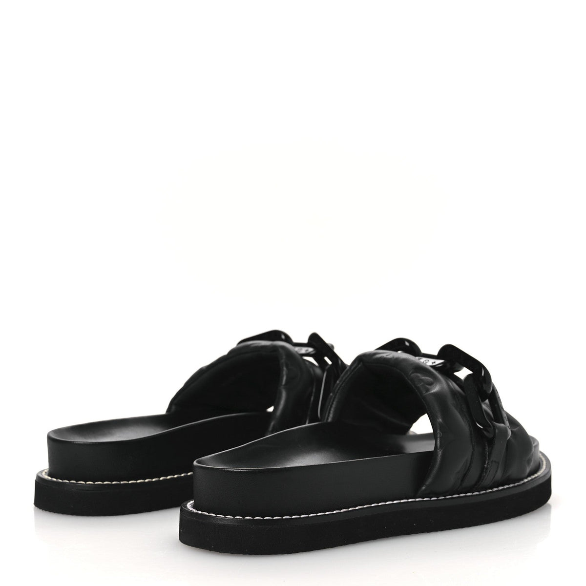 Calfskin Embossed Monogram Sunset Flat Comfort Mule 38.5 Black