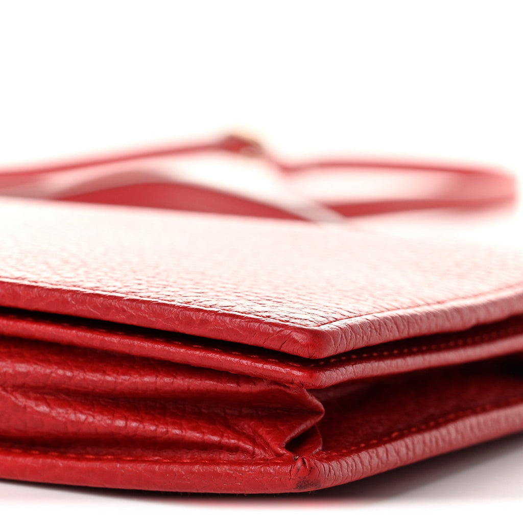 Dollar Calfskin Mini Swing Wallet Bag Oxidation