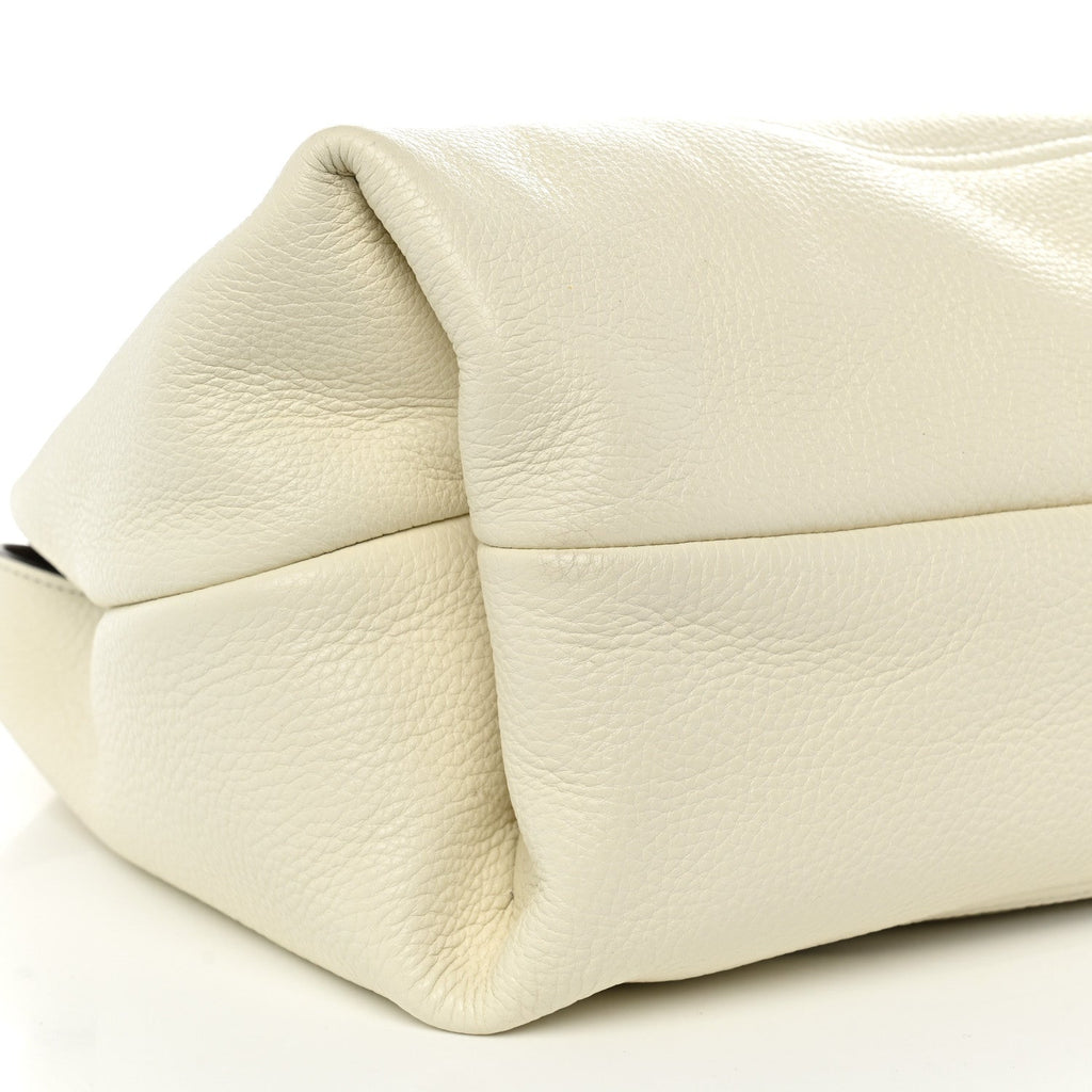 Grained Calfskin Softbit Maxi Shoulder Bag Dusty White