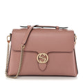 Dollar Calfskin Medium Interlocking G Top Handle Shoulder Bag Soft Pink