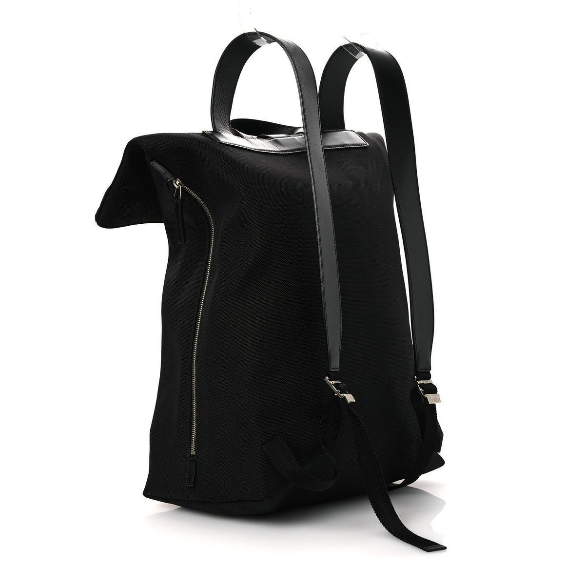 Techno Canvas Web Single Buckle Backpack Black