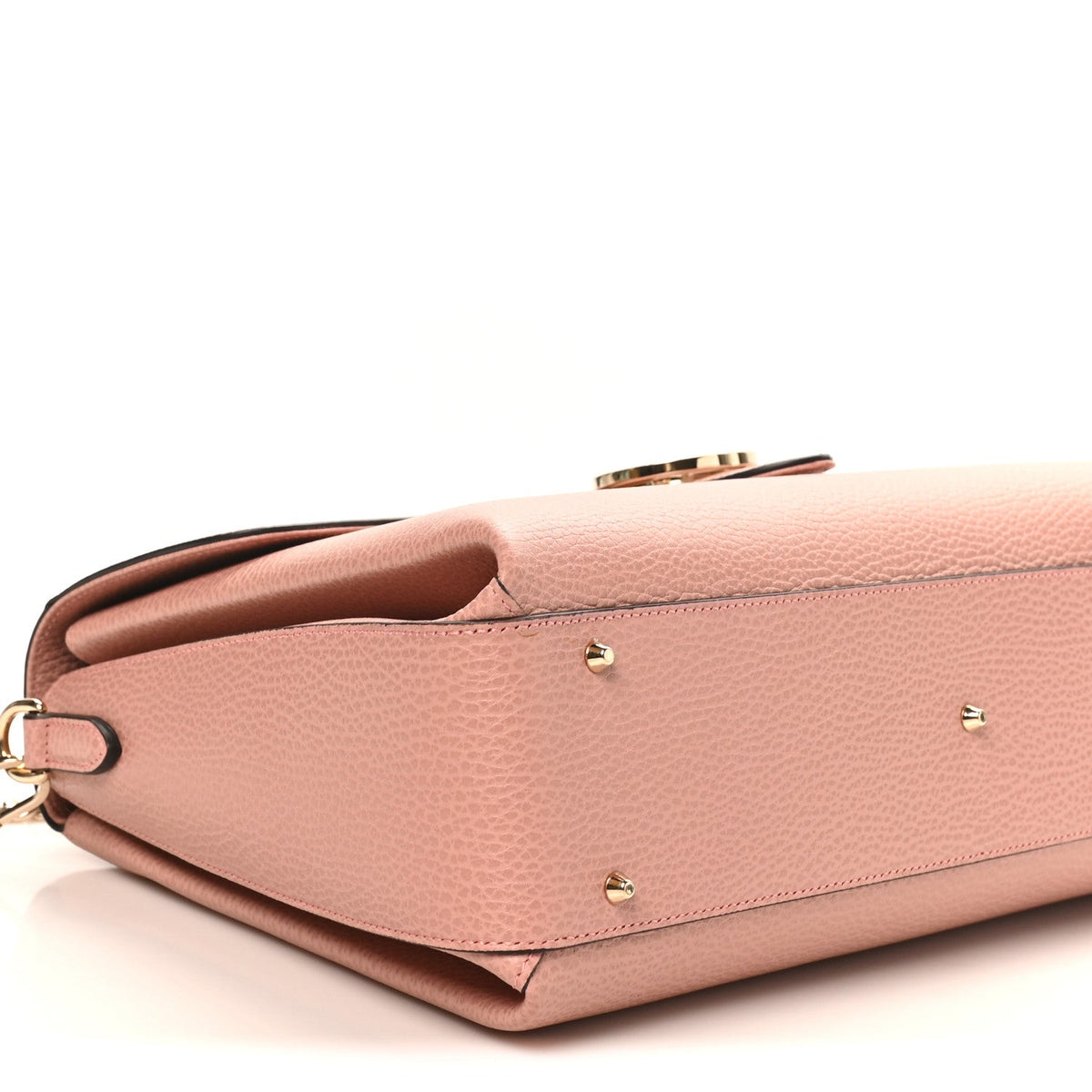 Dollar Calfskin Medium Interlocking G Top Handle Shoulder Bag Soft Pink