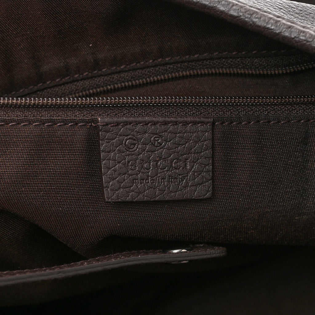 Calfskin Medium Abbey Shoulder Bag Dark Brown