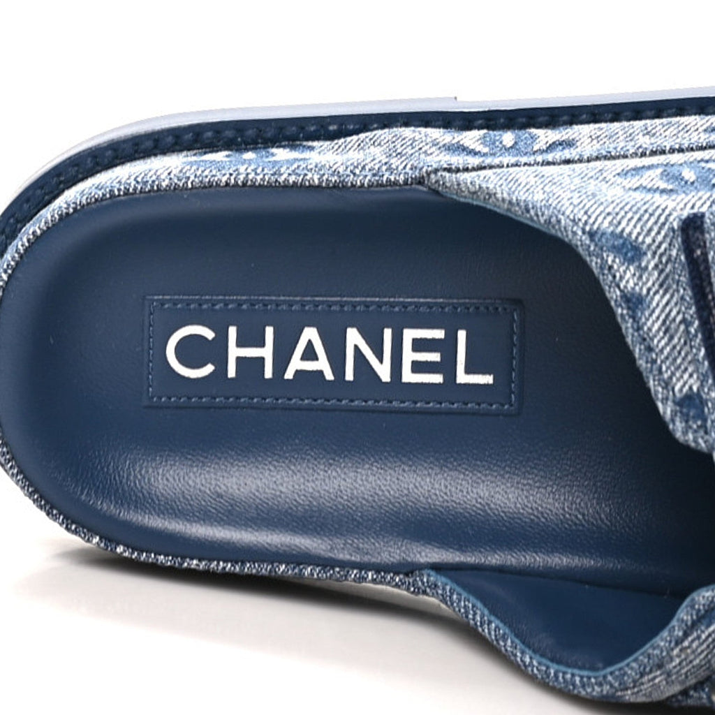 Denim CC Velcro Dad Chain CC Slide Sandals 39 Blue