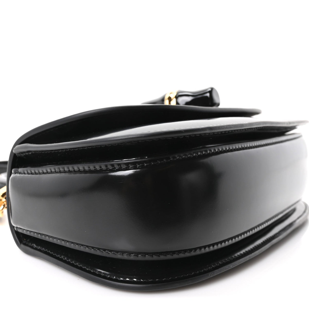 Shiny Polished Calfskin Medium Bamboo Diva Black
