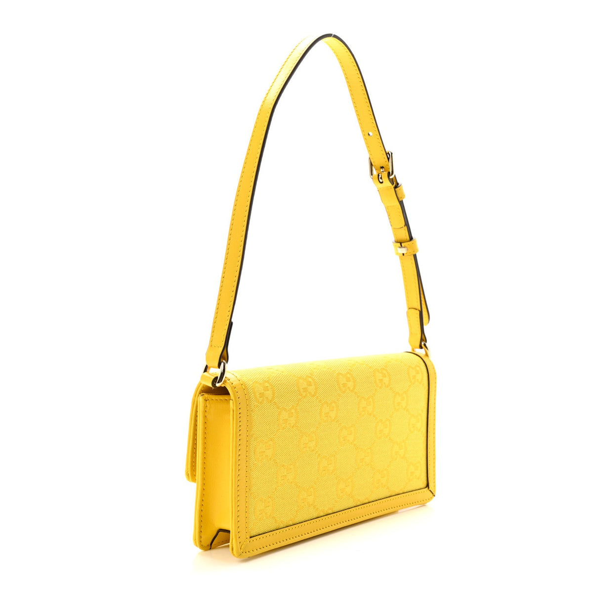 GG Monogram Scratch Lux Calfskin Mini Luce Shoulder Bag Yellow
