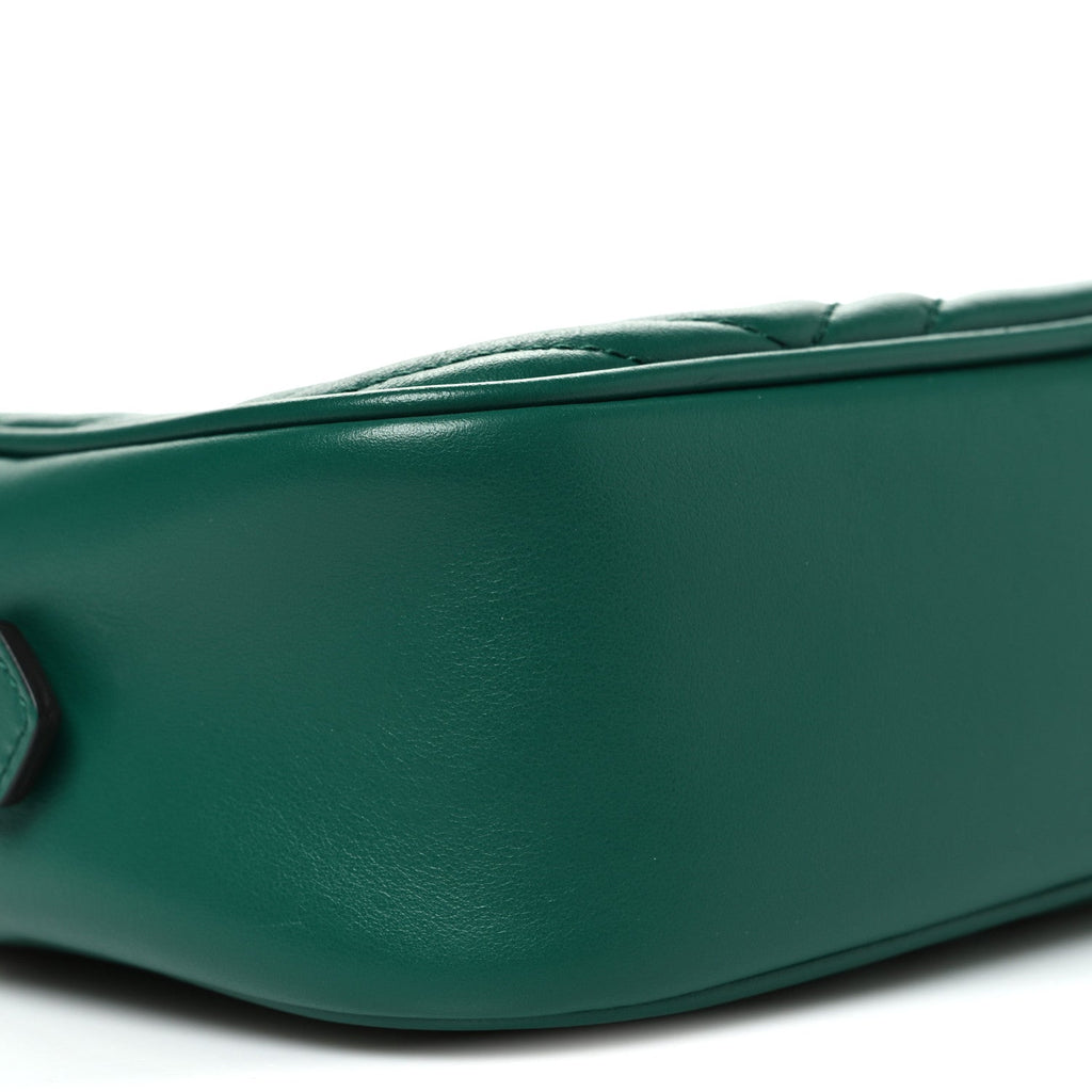 Calfskin Matelasse Small GG Marmont Chain Shoulder Bag Emerald Green