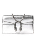 Metallic Calfskin Super Mini Dionysus Shoulder Bag Silver