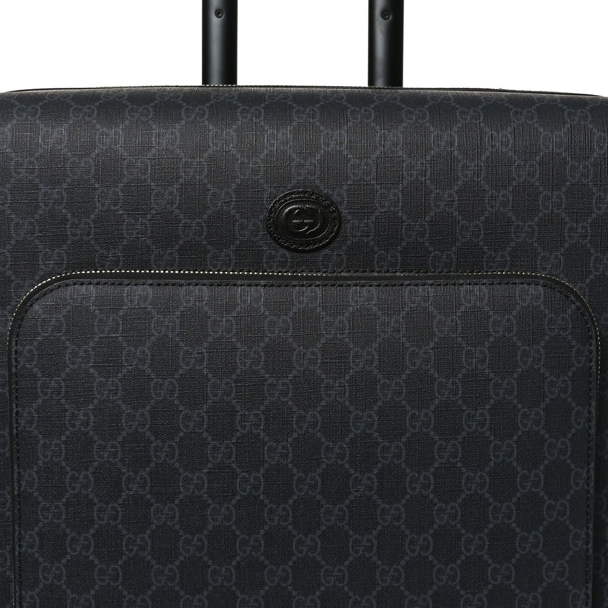 GG Supreme Monogram Azalea Calfskin Retro Interlocking G Small Savoy Cabin Trolley Black