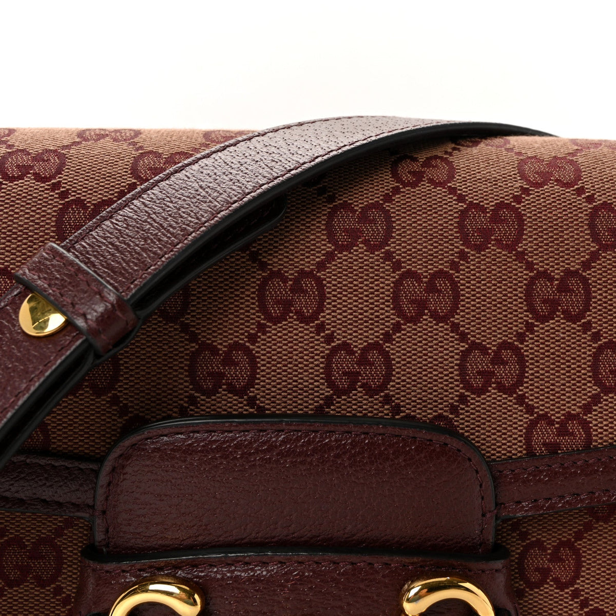 Monogram Textured Dollar Calfskin Horsebit 1955 Shoulder Bag Sahara Rubino Chardonnay