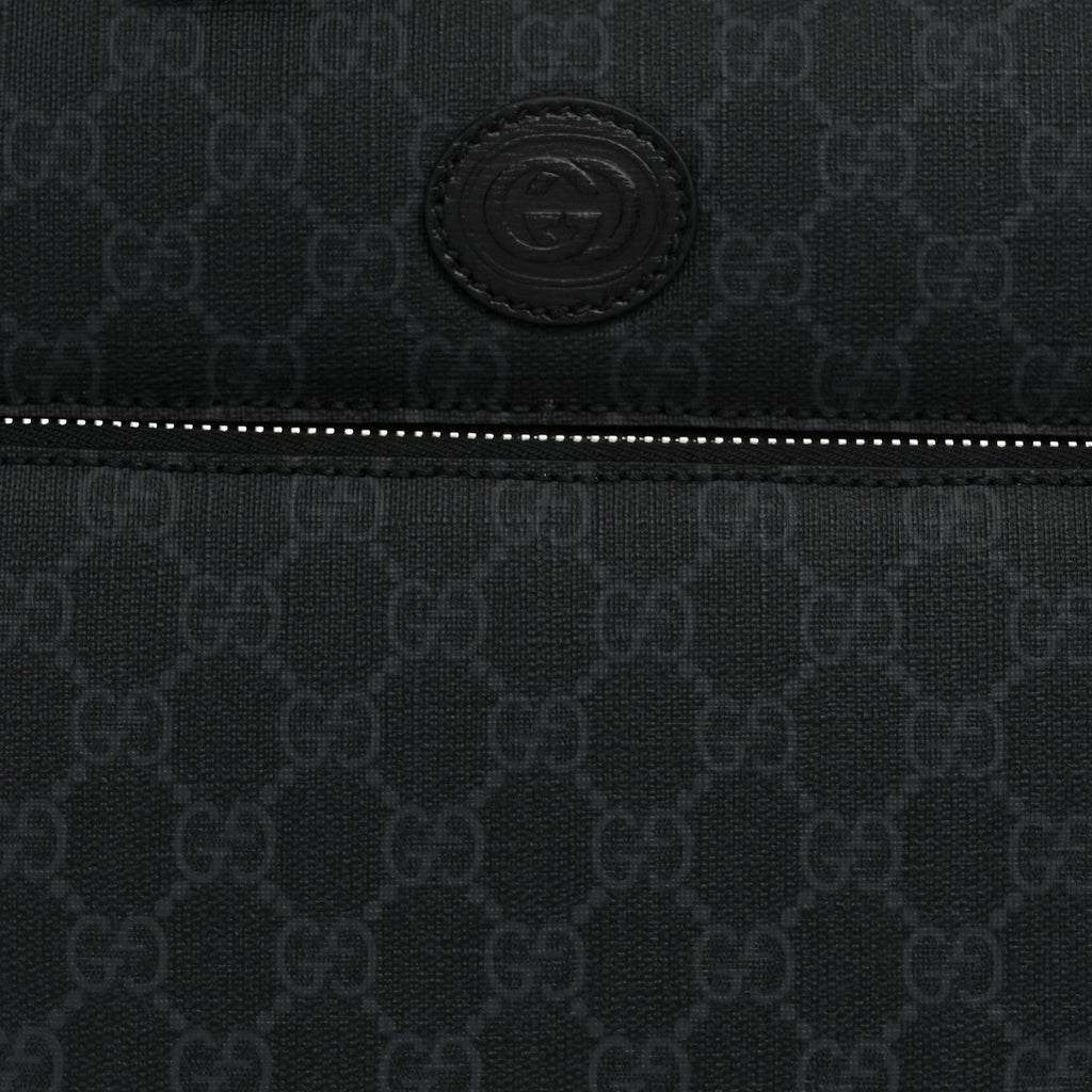 GG Supreme Monogram Azalea Calfskin Retro Interlocking G Small Savoy Cabin Trolley Beige Ebony Brown Sugar
