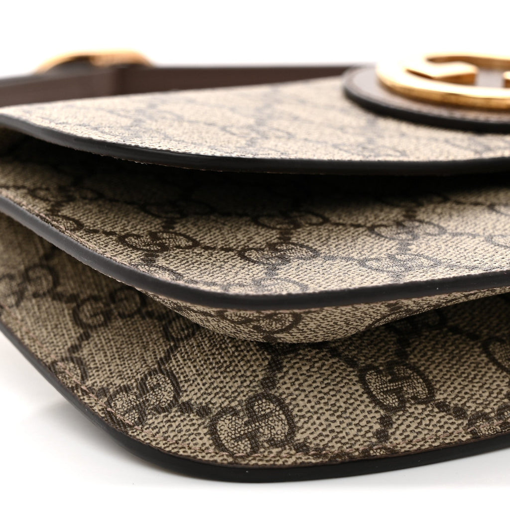 GG Supreme Monogram Textured Dollar Calfskin Blondie Belt Bag  Beige Ebony New Acero