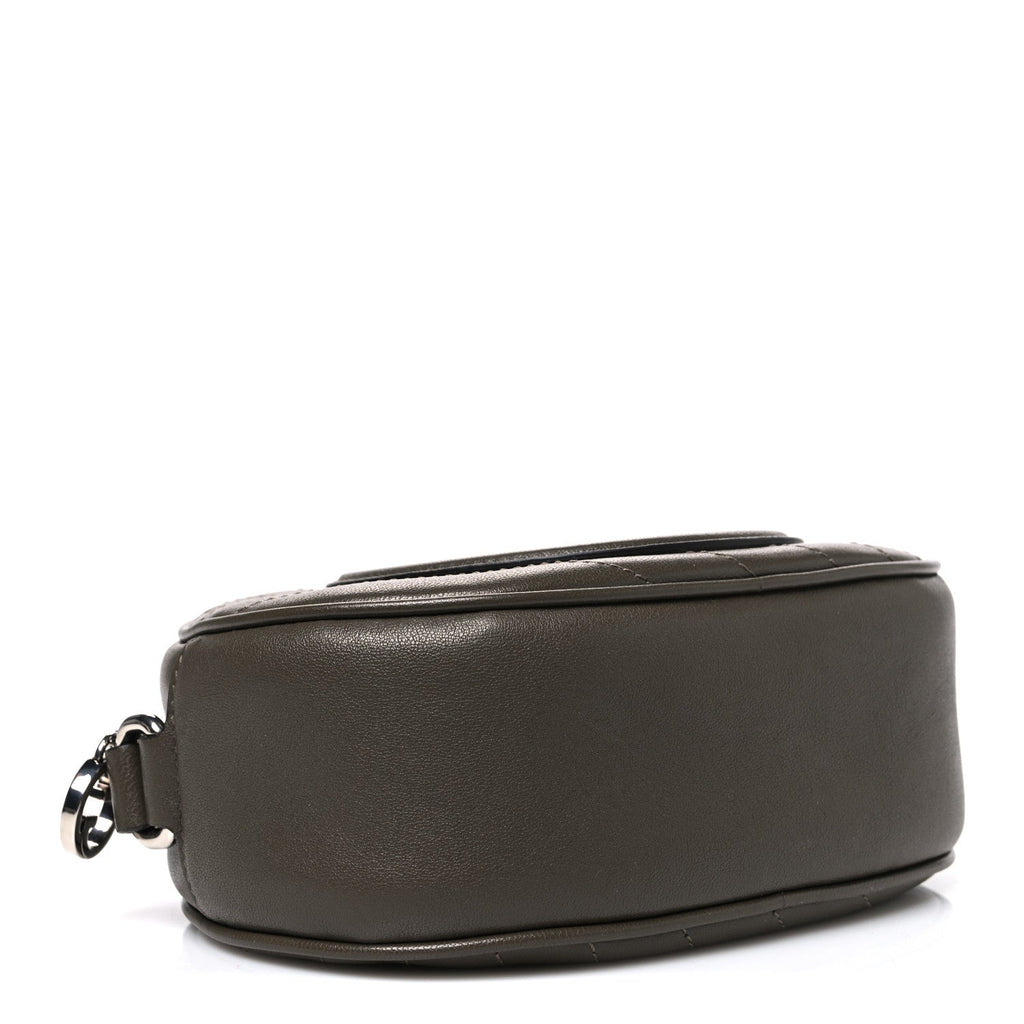 Sakai Be Green Calfskin Diagonal Stitched Mini Blondie Shoulder Bag Craclet Brown