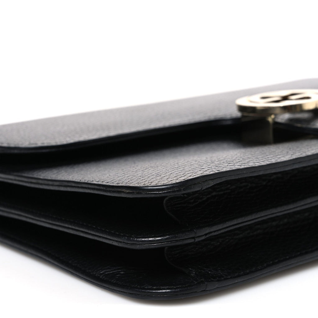 Dollar Calfskin Interlocking G Shoulder Bag Black