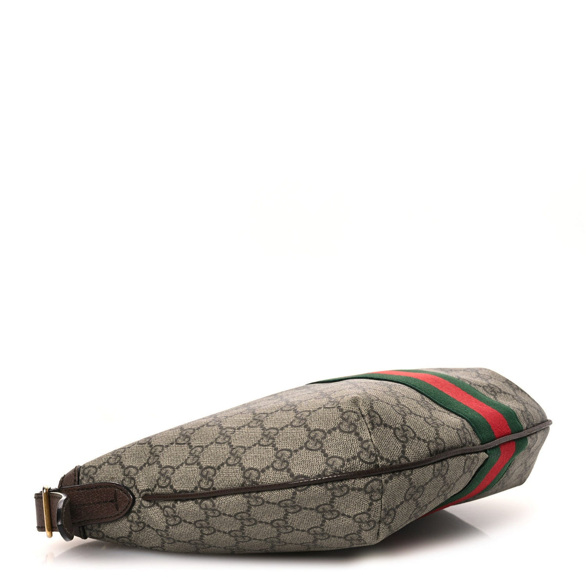 GG Supreme Monogram Web Small Ophidia Half Moon Hobo Brown
