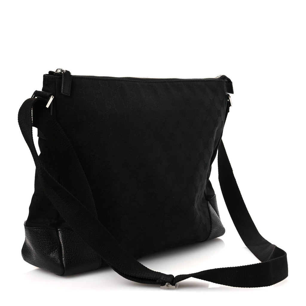 Monogram Flat Messenger Bag Black