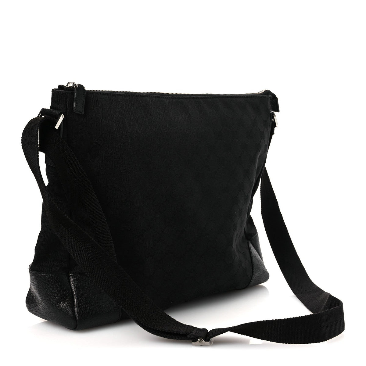 Monogram Flat Messenger Bag Black