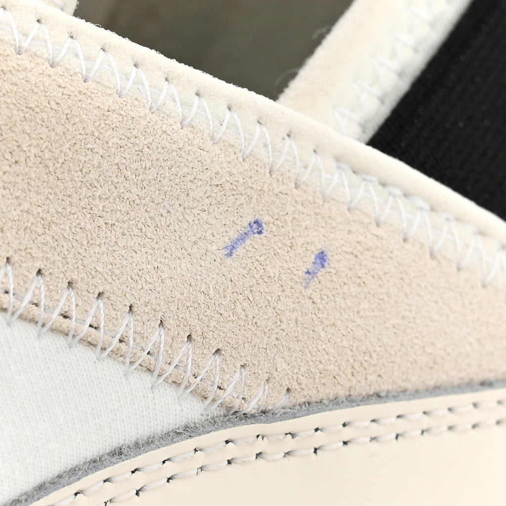 Velvet Calfskin Mixed Fibers Mens CC Sneakers 44 Ivory Black